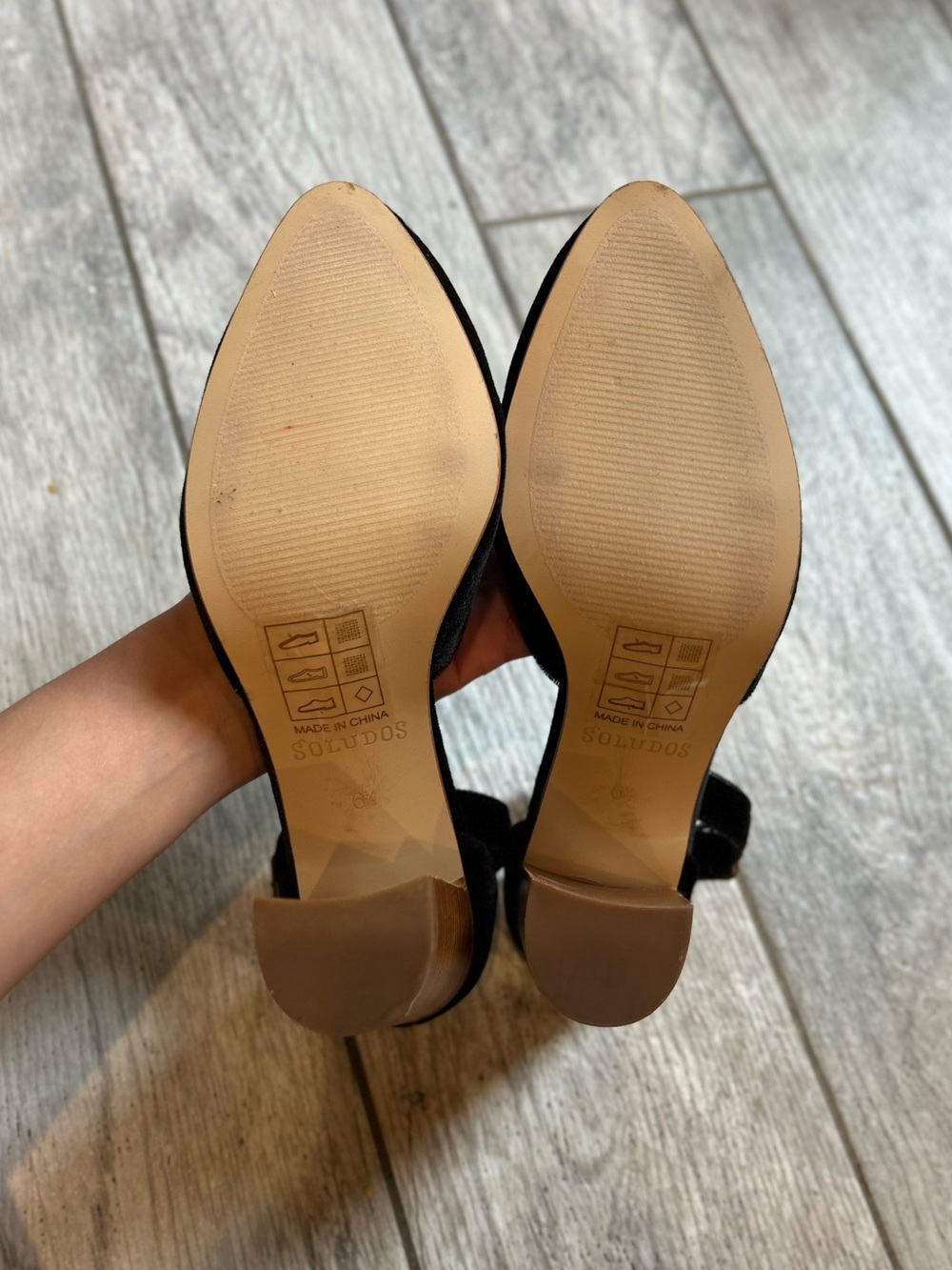 Soludos x Anthropologie Black Ankle Strap Block Heels, Women’s Size 6.5 - Picture 5 of 6
